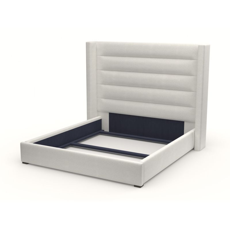 Nativa Interiors - Aylet Horizontal Channel Tufted Upholstered Medium King Off White Bed - BED-AYLET-HC-MID-KN-PF-WHITE