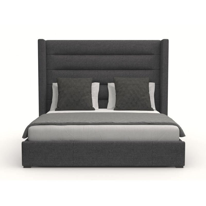 Nativa Interiors - Aylet Horizontal Channel Tufted Upholstered Medium Queen Charcoal Bed - BED-AYLET-HC-MID-QN-PF-CHARCOAL