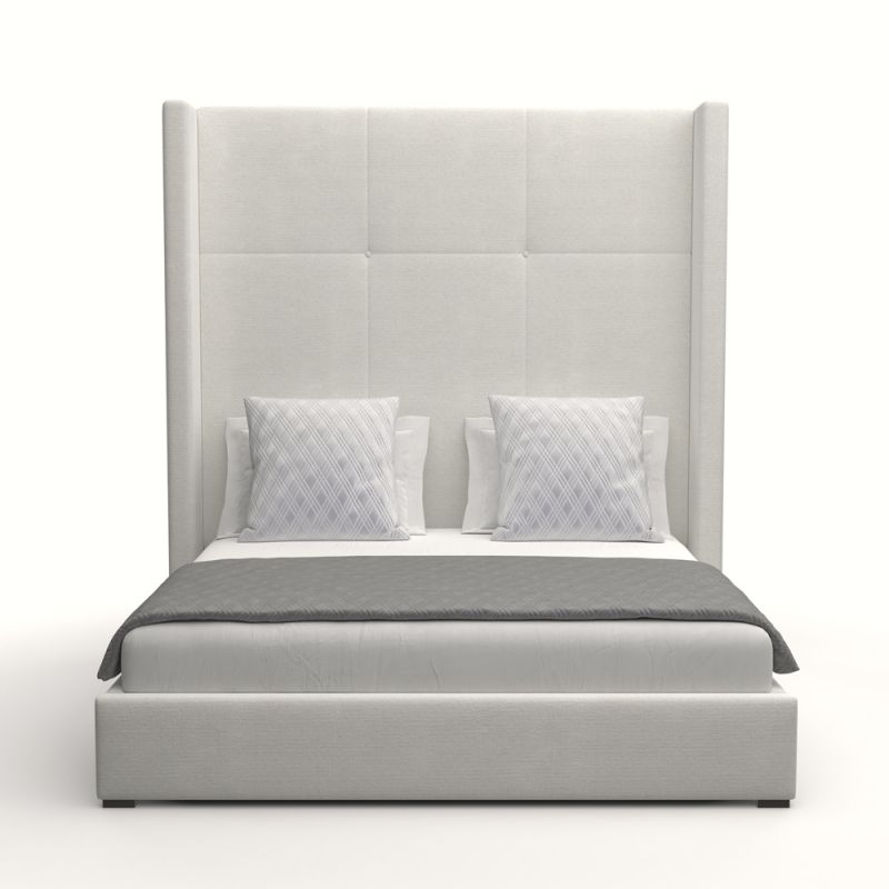 Nativa Interiors - Aylet Simple Tufted Upholstered High California King Off White Bed - BED-AYLET-ST-HI-CA-PF-WHITE