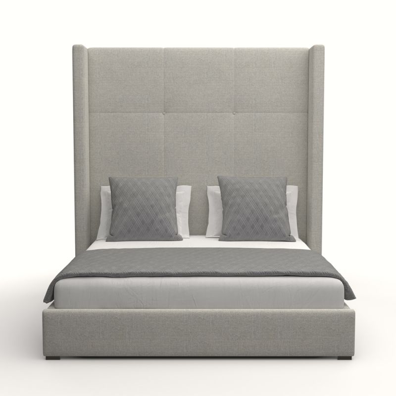 Nativa Interiors - Aylet Simple Tufted Upholstered High King Grey Bed - BED-AYLET-ST-HI-KN-PF-GREY