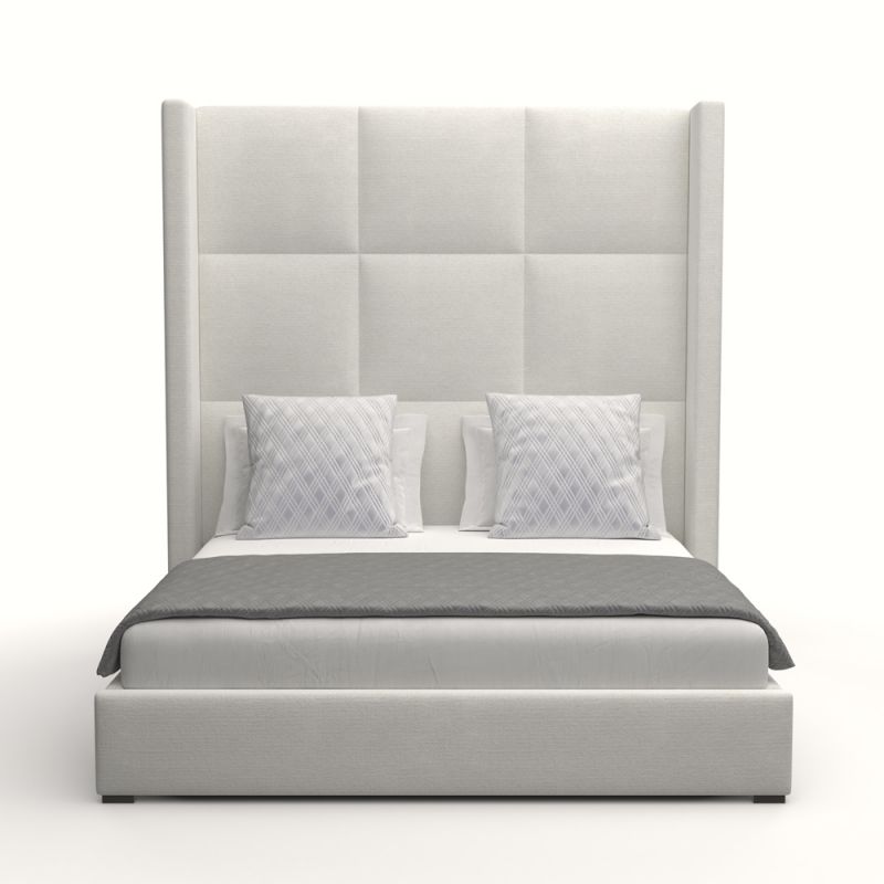 Nativa Interiors - Aylet Square Tufted Upholstered High California King Off White Bed - BED-AYLET-SQ-HI-CA-PF-WHITE