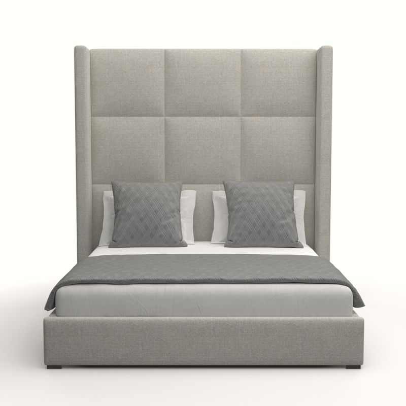 Nativa Interiors - Aylet Square Tufted Upholstered High Queen Grey Bed - BED-AYLET-SQ-HI-QN-PF-GREY