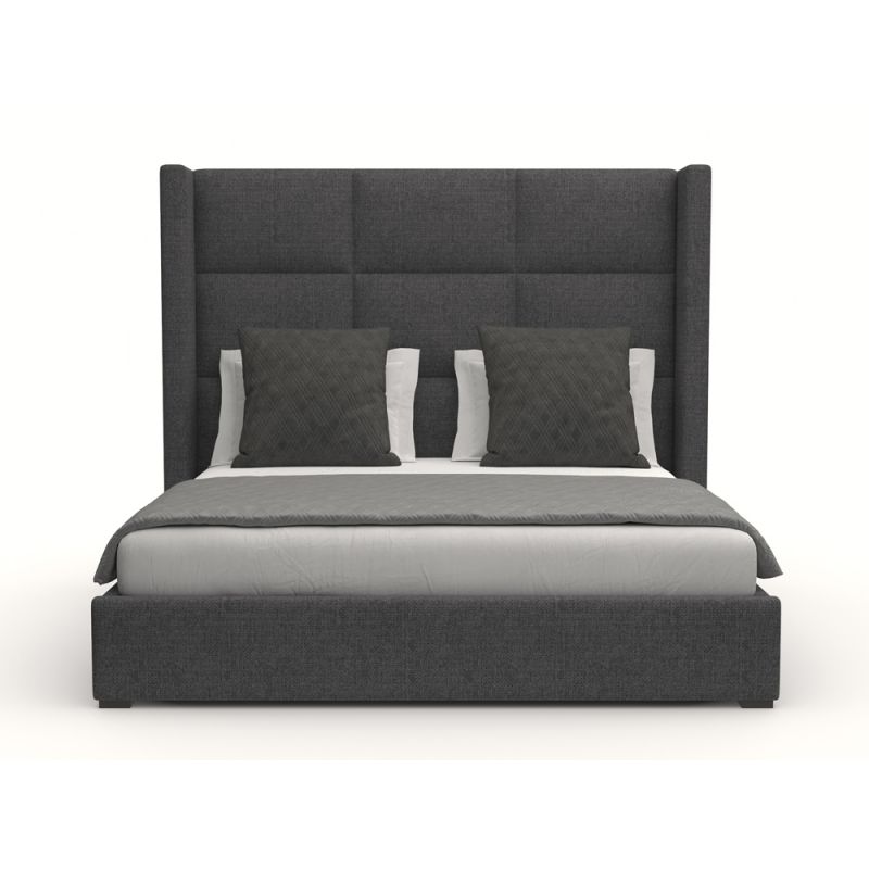 Nativa Interiors - Aylet Square Tufted Upholstered Medium King Charcoal Bed - BED-AYLET-SQ-MID-KN-PF-CHARCOAL