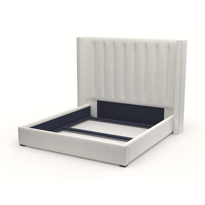Nativa Interiors - Aylet Vertical Channel Tufted Upholstered Medium Off White California King Bed - BED-AYLET-VC-MID-CA-PF-WHITE