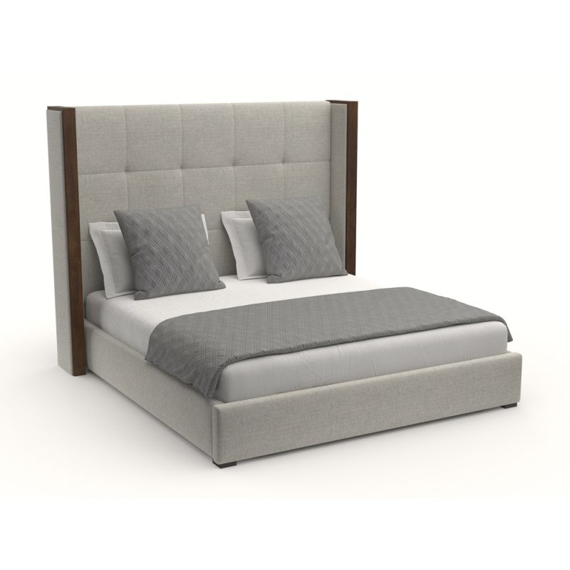 Nativa Interiors - Irenne Button Tufted Upholstered Medium California King Grey Bed - BED-IRENNE-BTN-MID-CA-PF-GREY