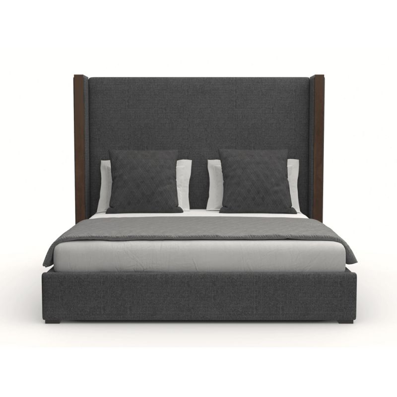 Nativa Interiors - Irenne Plain Upholstered Medium California King Charcoal Bed - BED-IRENNE-PL-MID-CA-PF-CHARCOAL