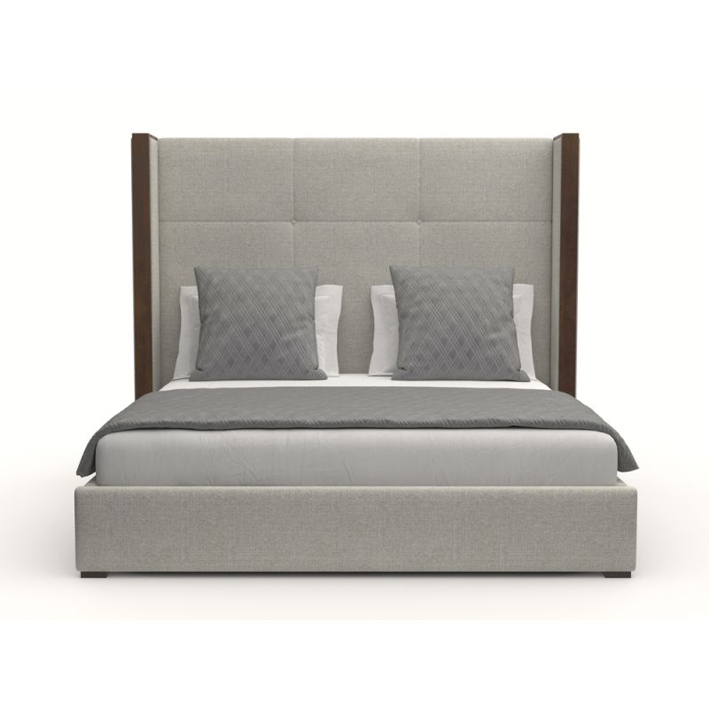 Nativa Interiors - Irenne Simple Tufted Upholstered Medium King Grey Bed - BED-IRENNE-ST-MID-KN-PF-GREY