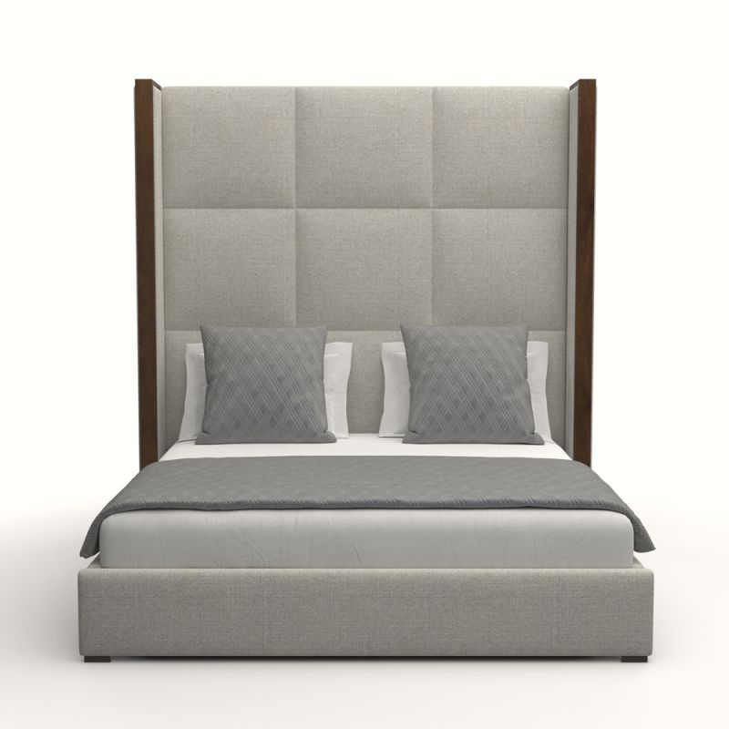 Nativa Interiors - Irenne Square Tufted Upholstered High Height California King Grey Bed - BED-IRENNE-SQ-HI-CA-PF-GREY