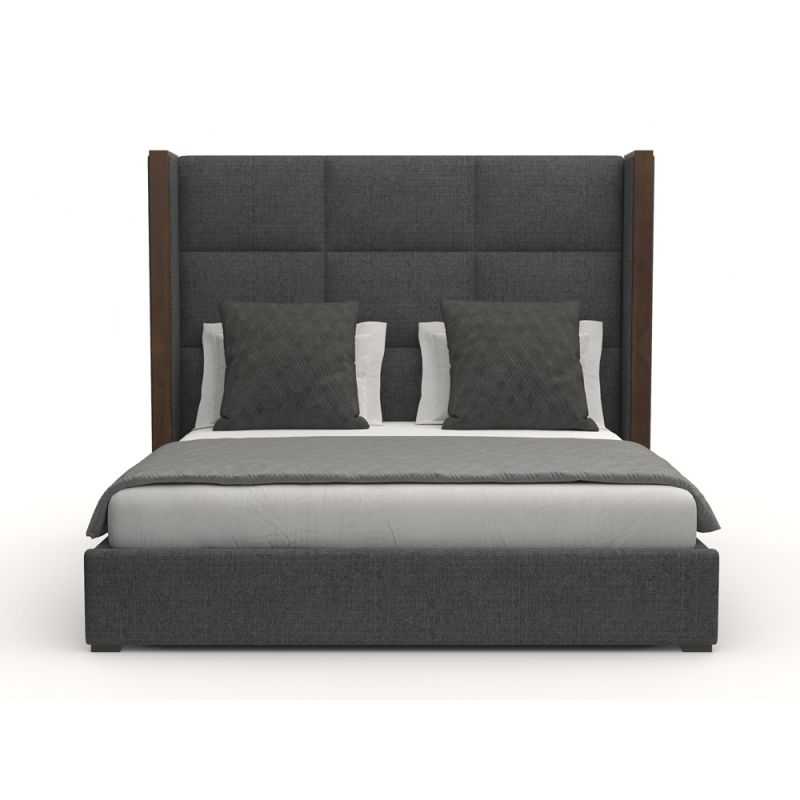 Nativa Interiors - Irenne Square Tufted Upholstered Medium California King Charcoal Bed - BED-IRENNE-SQ-MID-CA-PF-CHARCOAL