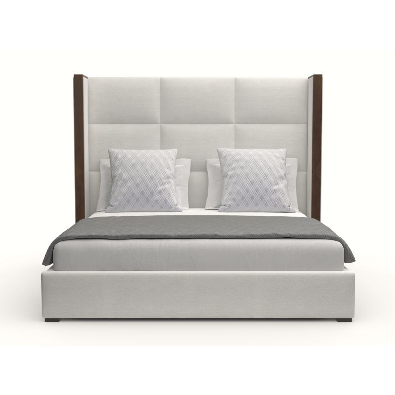 Nativa Interiors - Irenne Square Tufted Upholstered Medium California King Off White Bed - BED-IRENNE-SQ-MID-CA-PF-WHITE