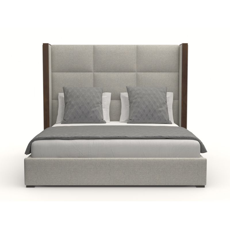 Nativa Interiors - Irenne Square Tufted Upholstered Medium King Grey Bed - BED-IRENNE-SQ-MID-KN-PF-GREY