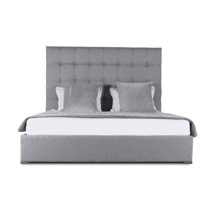 Nativa Interiors - Moyra Box Tufted Upholstered High King Grey Bed - BED-MOYRA-BOX-HI-KN-PF-GREY