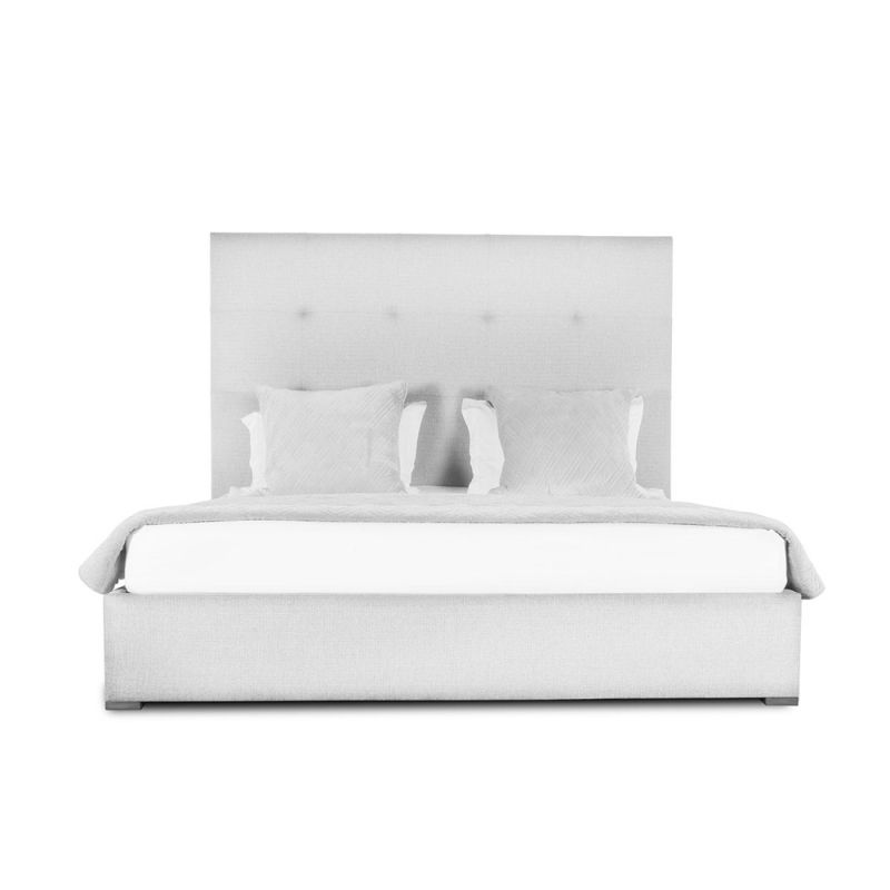 Nativa Interiors - Moyra Button Tufted Upholstered High Height California King Off White Bed - BED-MOYRA-BTN-HI-CA-PF-WHITE