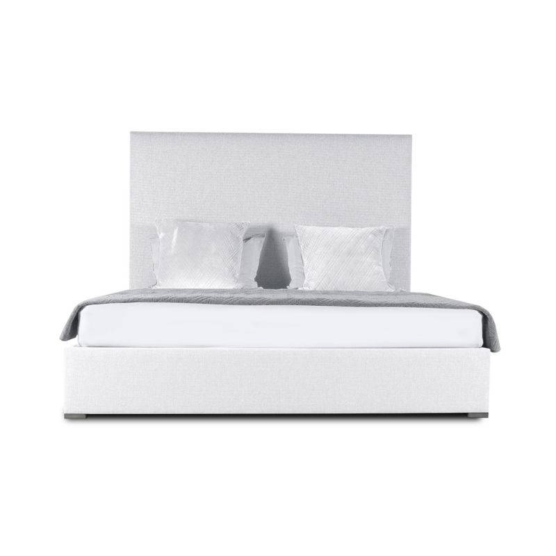 Nativa Interiors - Moyra Horizontal Channel Tufted Upholstered High King Off White Bed - BED-MOYRA-HC-HI-KN-PF-WHITE