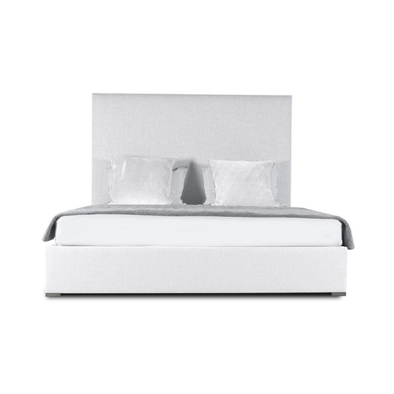 Nativa Interiors - Moyra Plain Upholstered Medium Queen Off White Bed - BED-MOYRA-PL-MID-QN-PF-WHITE