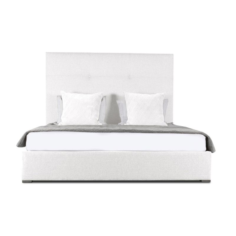 Nativa Interiors - Moyra Simple Tufted Upholstered High Height California King Off White Bed - BED-MOYRA-ST-HI-CA-PF-WHITE