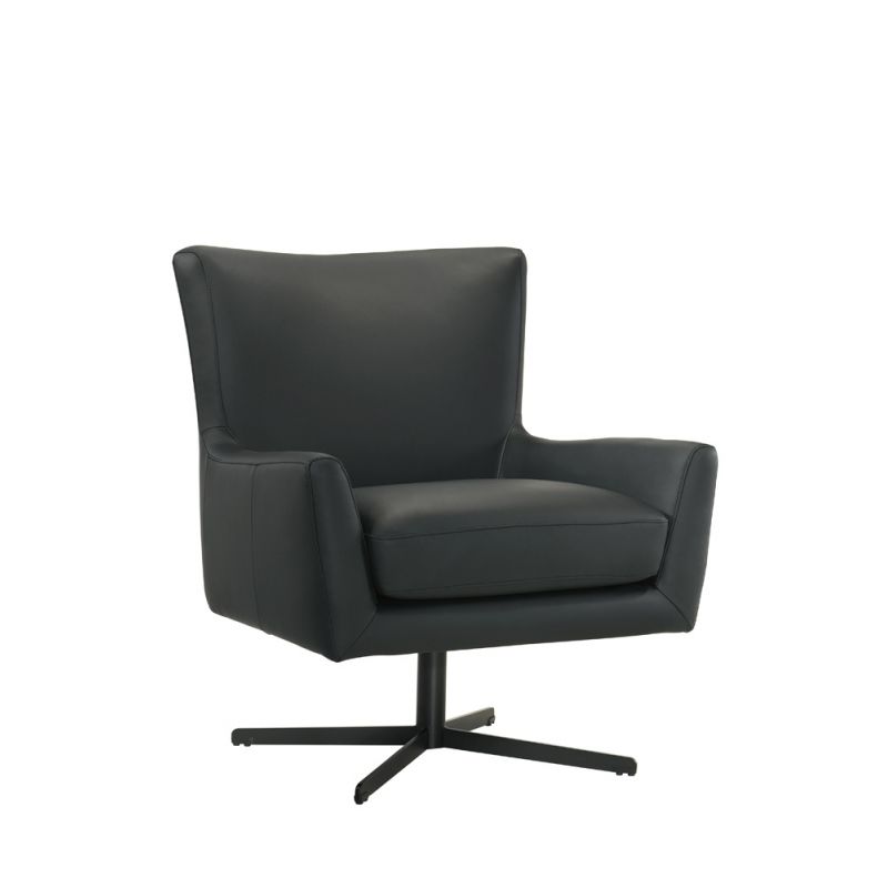 New Classic Furniture - Acadia Swivel Chair W/Base - Black - 23-L980-13BLK