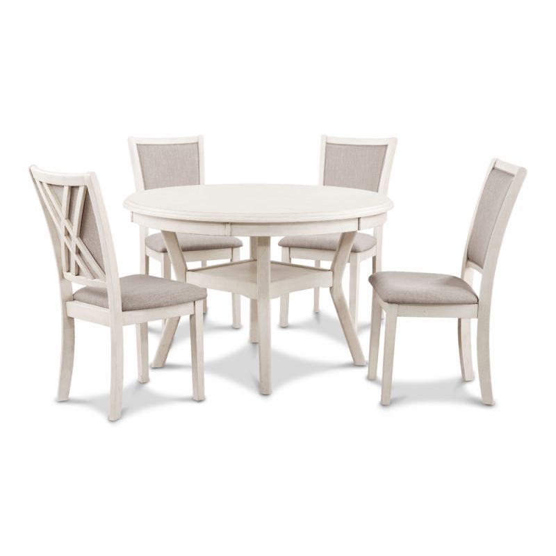 New Classic Furniture - Amy 5Pc Round Dining Set- Bisque - D3651-50S-BSQ