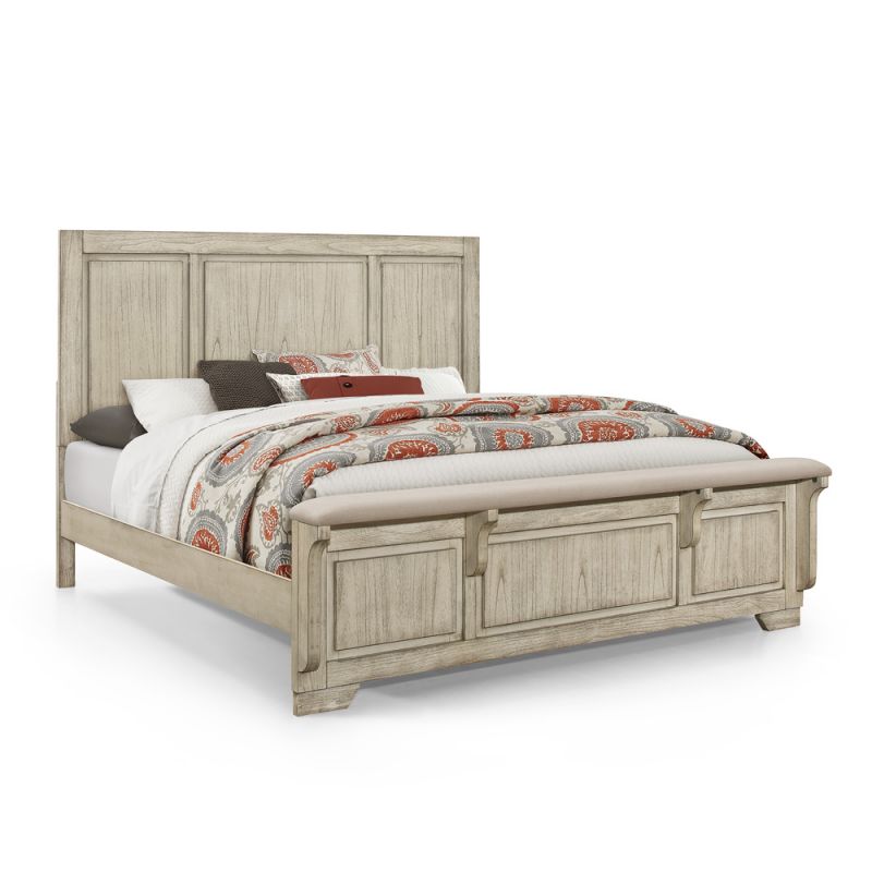 New Classic Furniture - Ashland 5/0 Queen Bed - Rustic White - 00-923W-300