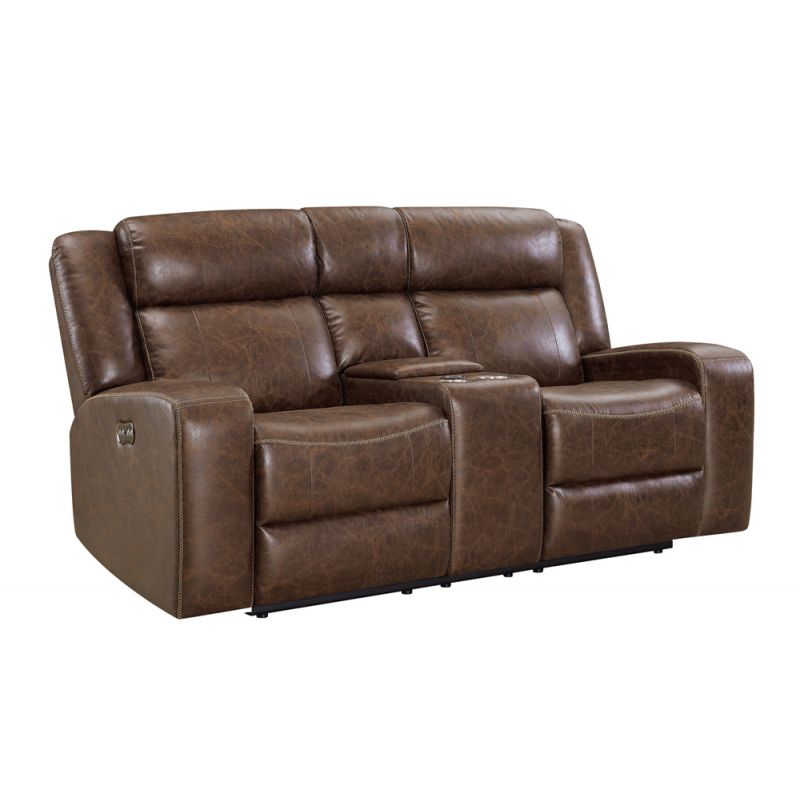 New Classic Furniture - Atticus Console Loveseat W/Pwr Hr & Fr-Mocha - U2413-25P2-MCB