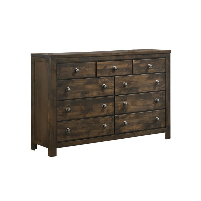 New Classic Furniture - Blue Ridge Wood 9 Drawer Dresser, Rustic Gray - B1334-050