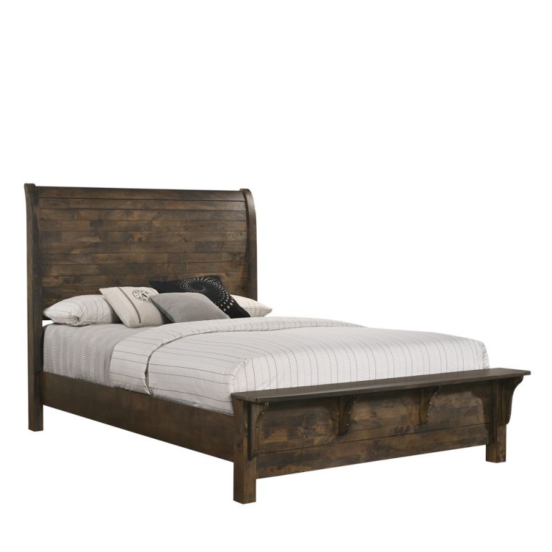 New Classic Furniture - Blue Ridge Wood Queen Bed, Rustic Gray - 00-1334-300