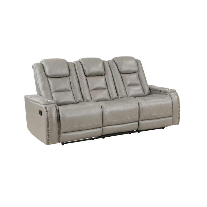 New Classic Furniture - Breckenridge Sofa W/Dual Recliner-Lt Gray - L3183-30-LGY