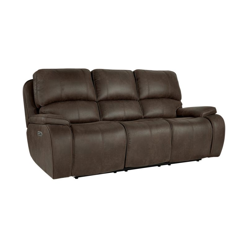 New Classic Furniture - Brookings Dual Recliner Sofa With Power Headrest And Footrest-Brown - U093-30P2-BRN