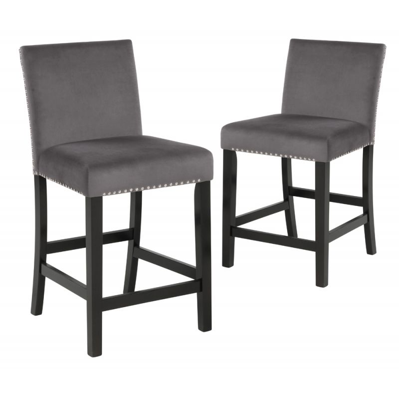 New Classic Furniture - Celeste Counter Chair-Gray (Set of 2) - D400-22-GRY