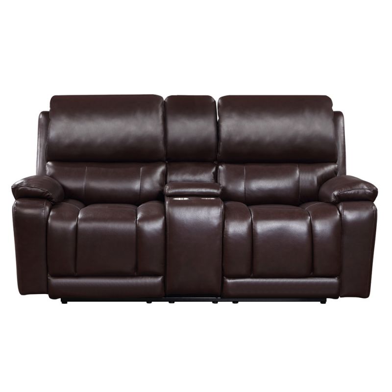 New Classic Furniture - Cicero Reclining Console Loveseat-Brown - L4231-25-BRN