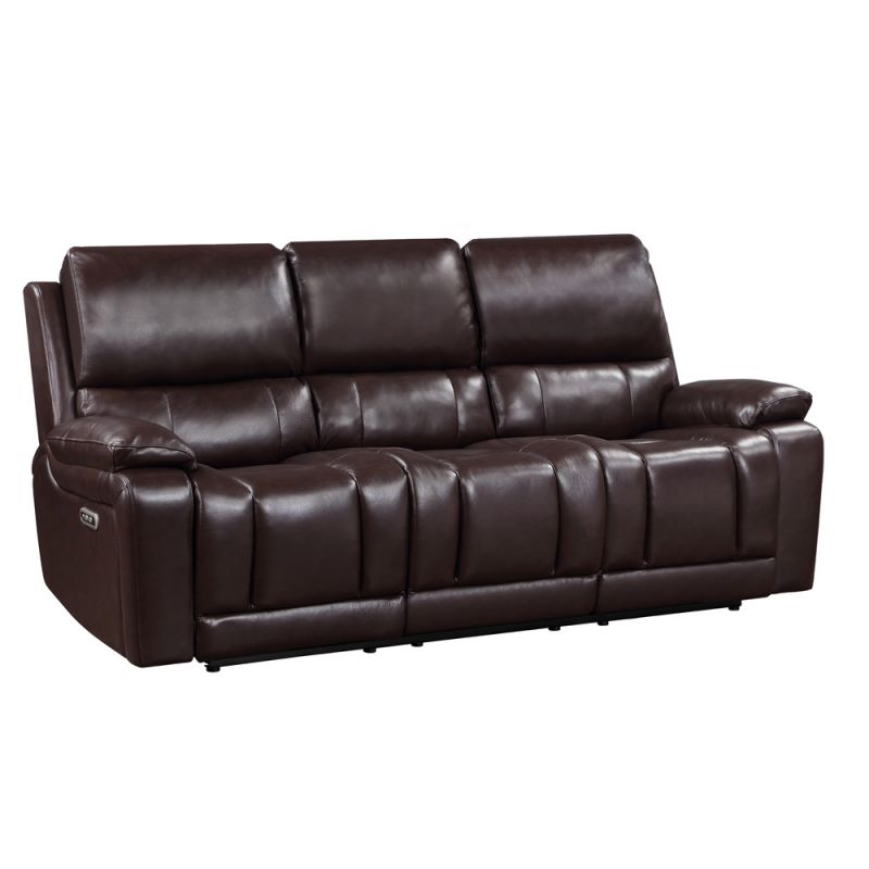 New Classic Furniture - Cicero Sofa  W/ Pwr Fr & Hr -Brown - L4231-30P2-BRN