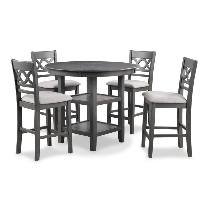 New Classic Furniture - Cori Counter 5 Pc Set-Gray - D1719-52S-GRY