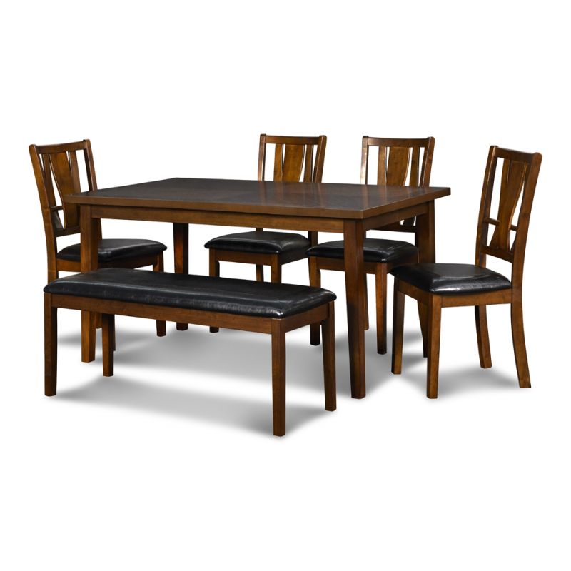 New Classic Furniture - Dixon Std Dining 6 Pc Set-Dk Espresso - D1426-60S