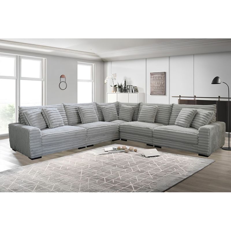 New Classic Furniture - Embrace - 5 Pc Sectional Gray - 20-5482G-5P