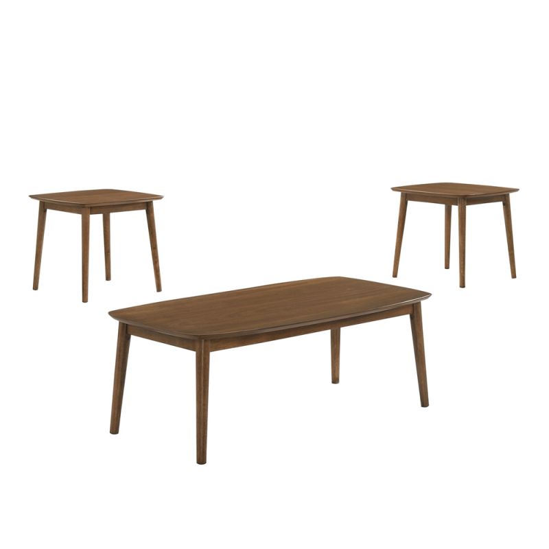 New Classic Furniture - Felix Coffee Table & 2 End Table Set-Natural Walnut - T371N-3P