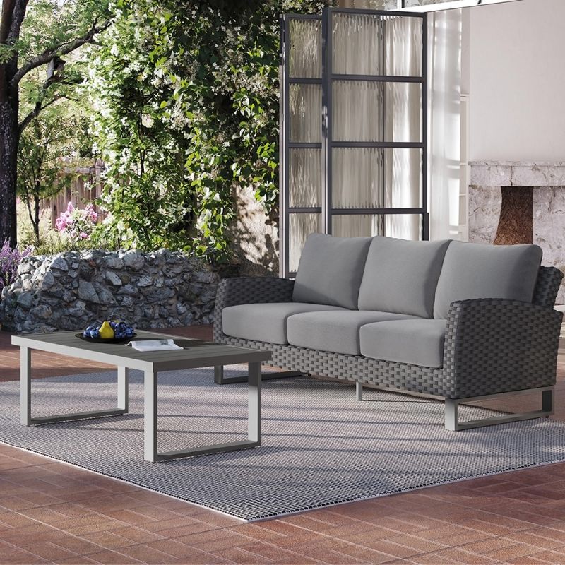 New Classic Furniture - Fiji Outdoor Patio  2 Pc Set-Sofa And Coffee Table-Gray - G801G-30S