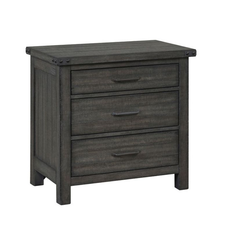 New Classic Furniture - Galleon Wood 3 Drawer Nightstand, Rustic Gray - B1111G-040