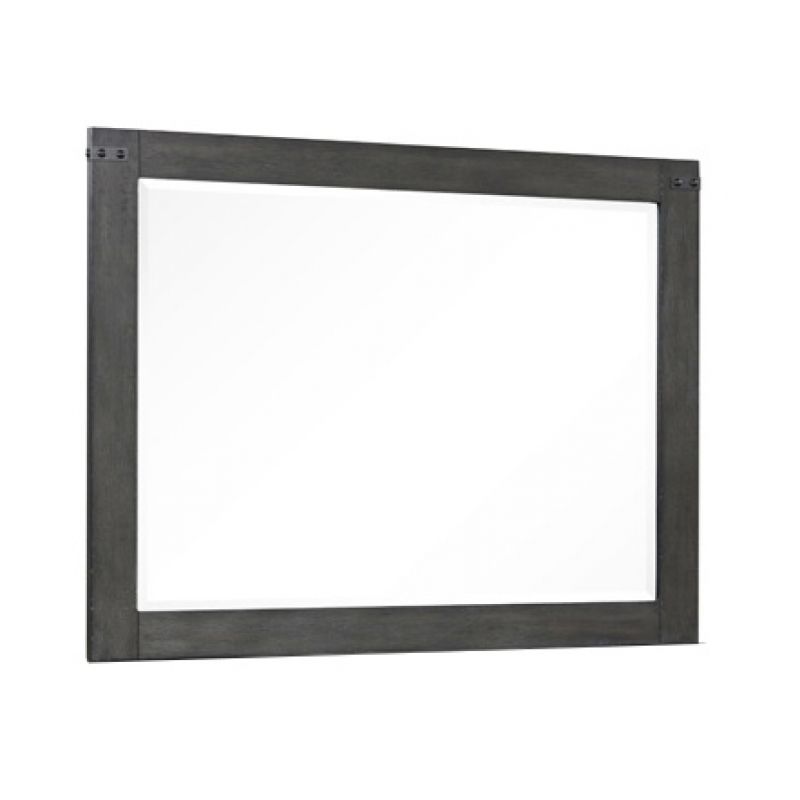 New Classic Furniture - Galleon Wood Beveled Glass Mirror, Rustic Gray - B1111G-060