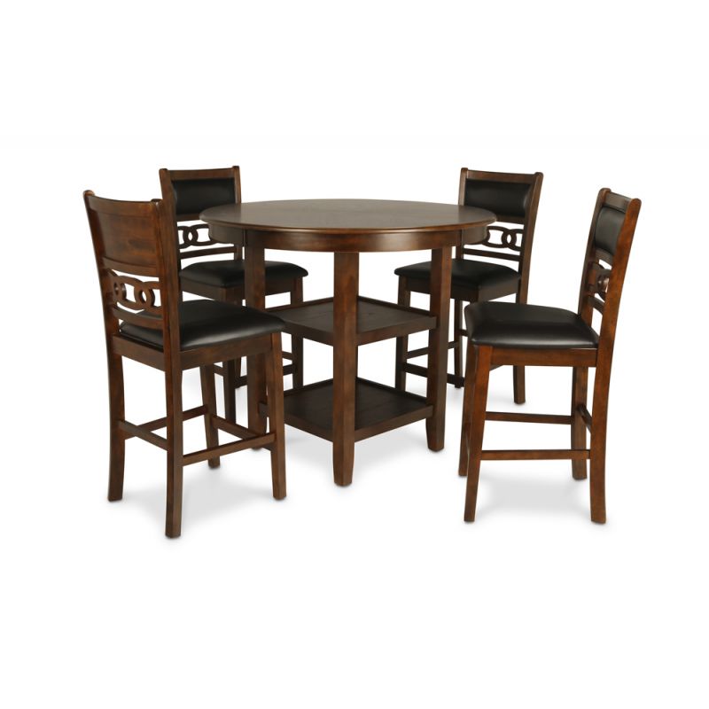 New Classic Furniture - Gia Round Counter Dining 5 Pc Set-Brown - D1701-52S-BRN