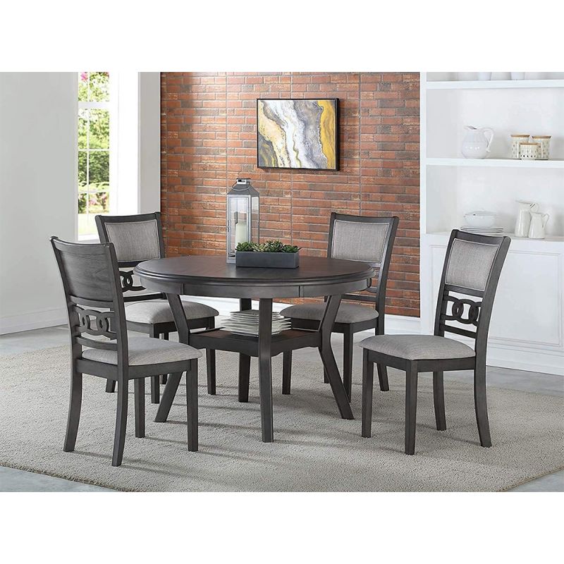 New Classic Furniture - Gia Round Dining 5 Pc Set - Gray - D1701-50S-GRY