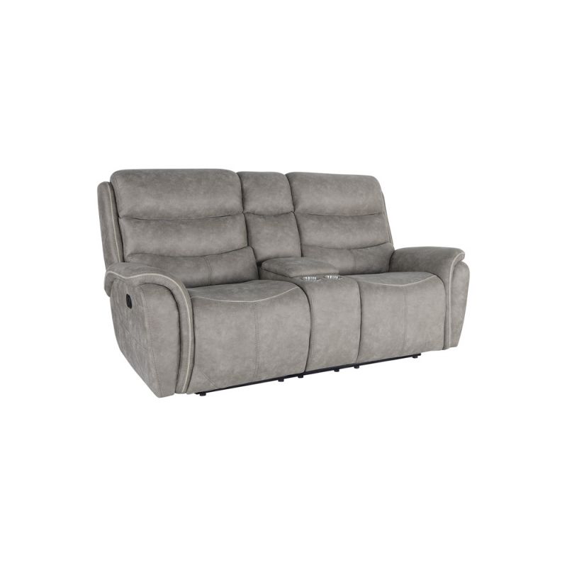 New Classic Furniture - Kamari Console Loveseat W/ Dual Recliners-Gray - U092-25-GRY