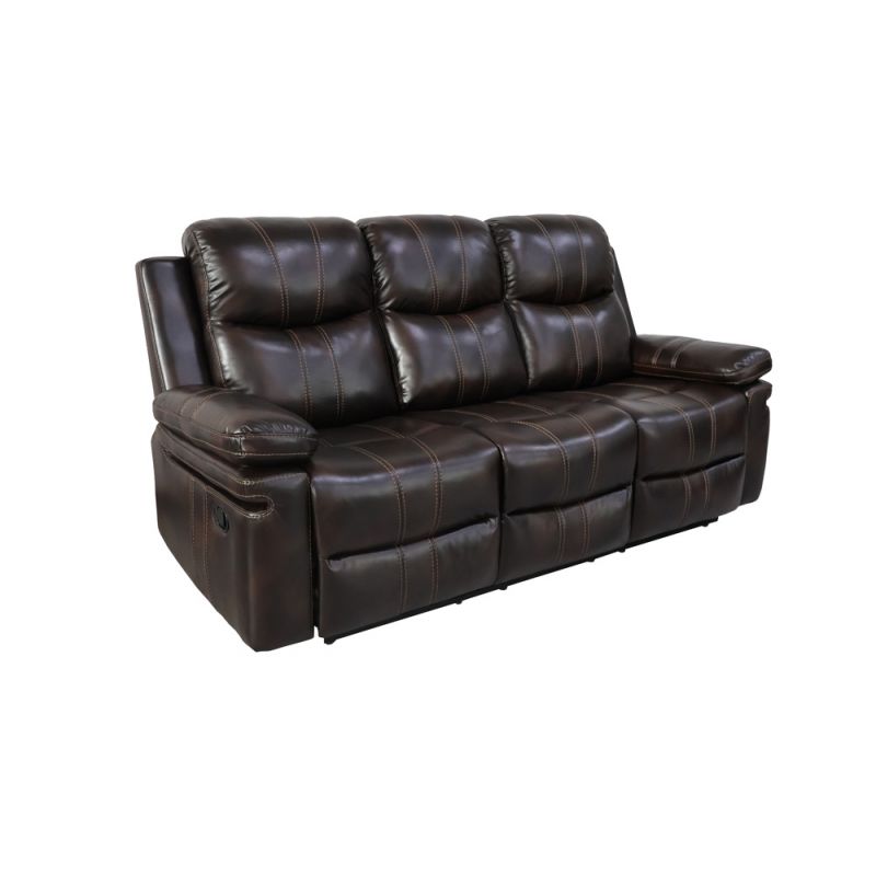 New Classic Furniture - Kellen  Sofa W/Dual Recliner & Drop Down  Tray-Brown - U6023-30-BRN