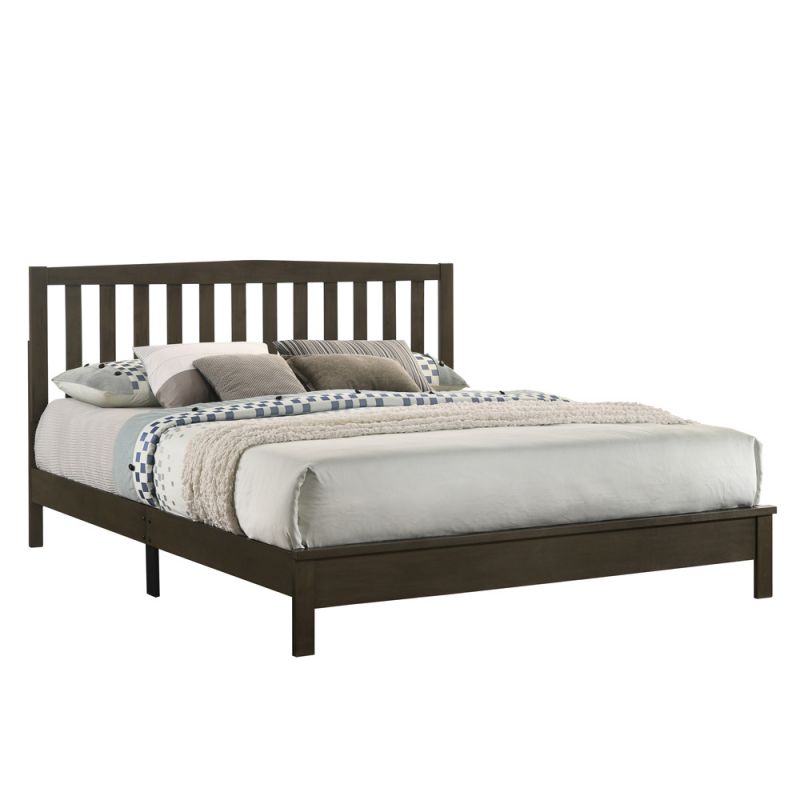 New Classic Furniture - Leo 6/6 Ek Slat Bed-Hb/Fb/Rails-Gray - B1562G-100