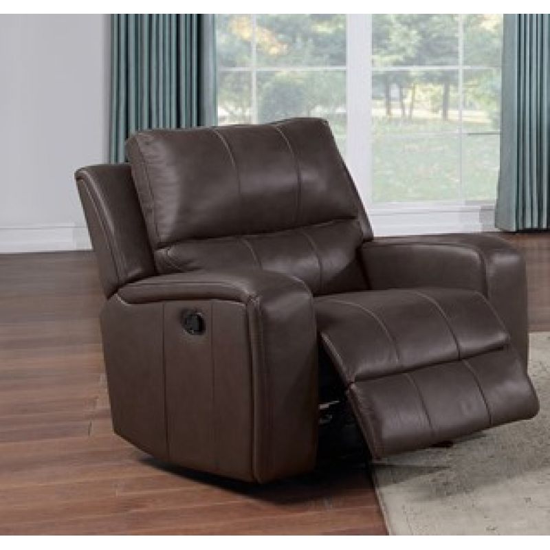 New Classic Furniture - Linton Leather Glider Recliner-Brown - L1721-13-LDB