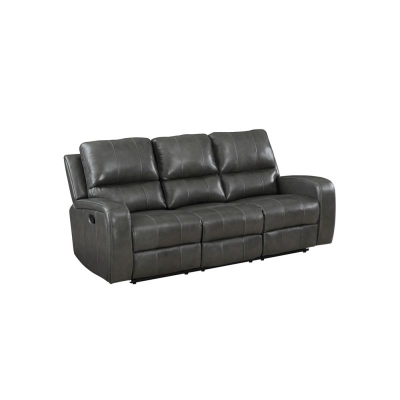 New Classic Furniture - Linton Leather Sofa W/Dual Recliner-Gray - L1721-30-DGR