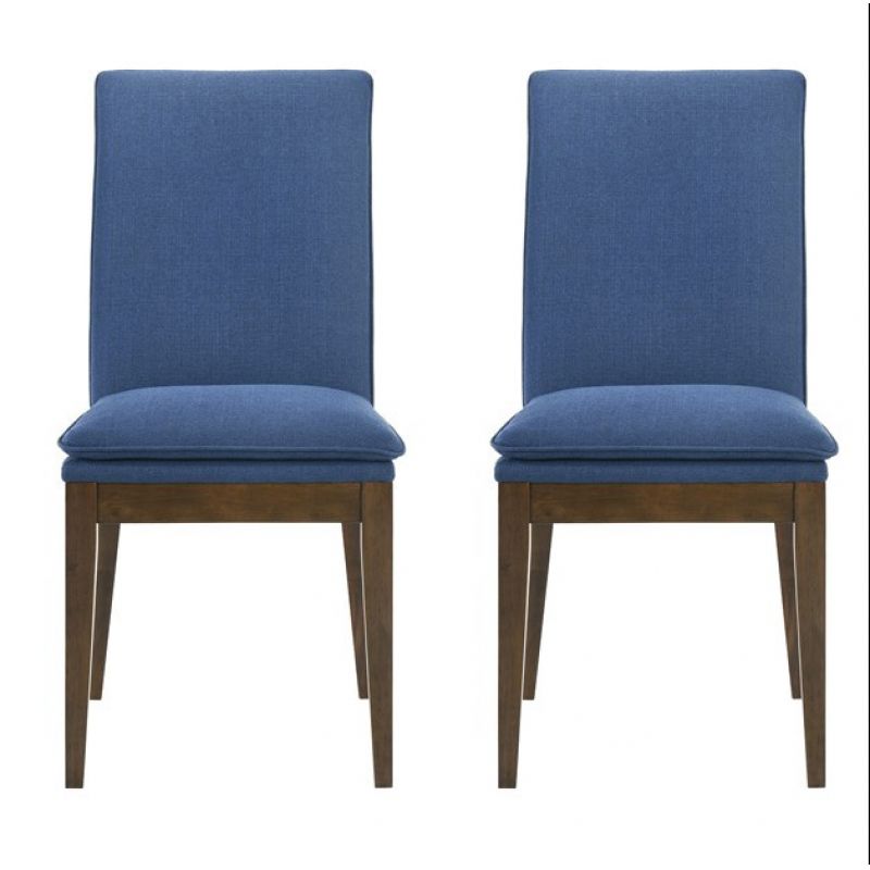 New Classic Furniture - Maggie Dining Chair W/Blue Cushion-Walnut (Set of 2) - D7185B-20-BLU