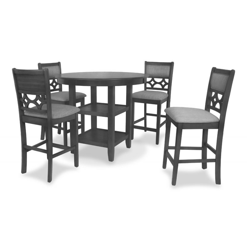 New Classic Furniture - Mitchell 5 Pc Counter Set-Gray - D1763-52S-GRY