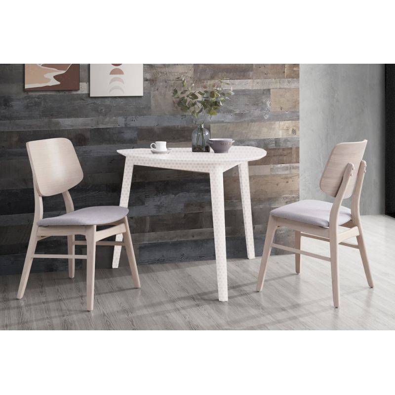 New Classic Furniture - Oscar Wood Back Chair-White Wash (Set of 2) - D1651W-20