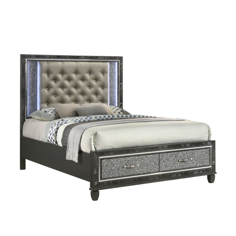 New Classic Furniture - Radiance Black W / Storage - 5/0 Queen Bed - 00-976K-S300