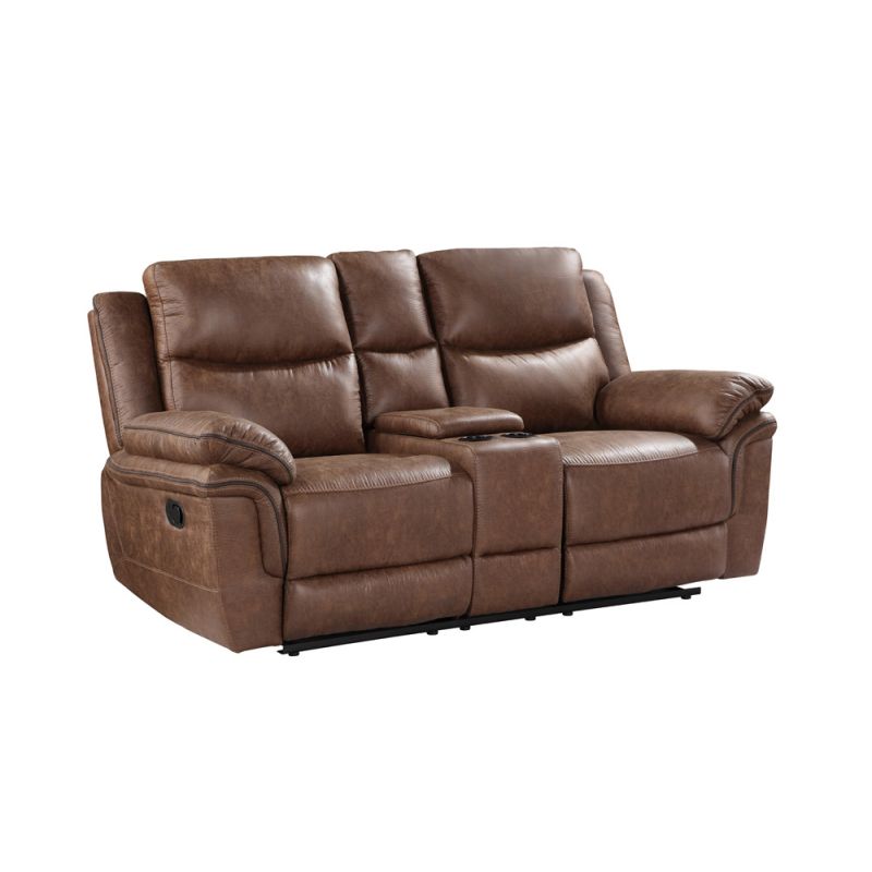 New Classic Furniture - Ryland Console Loveseat W/ Dual Recliners-Brown - U5985-25-BRN